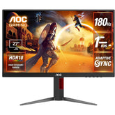 Aoc 27g4 Gaming 27" Fast Ips Full Hd 180hz Up To 1ms Hdr10 Srgb 130% Adaptive Sync W/ Hdmi 2.0 & Displayport & Adjustable Stand - CompuMe